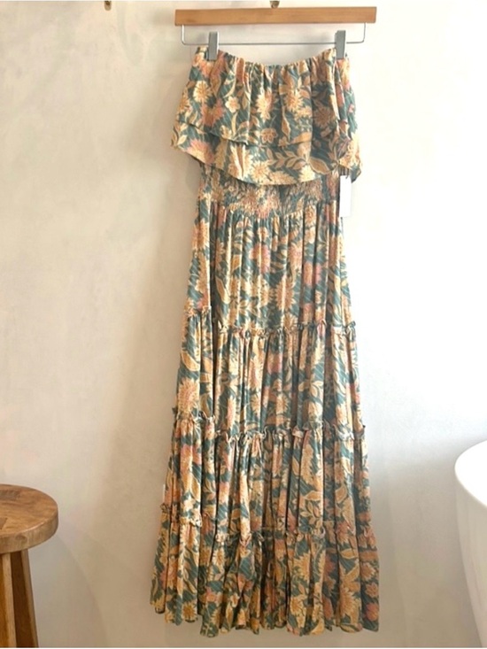 1. State Dresses & Skirts - 1. State Floral-Print Strapless Ruffle-Tiered Midi Dress